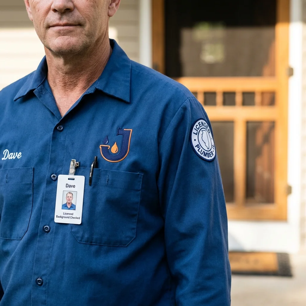 Licensed plumber showing ID badge in Kayenta, AZ