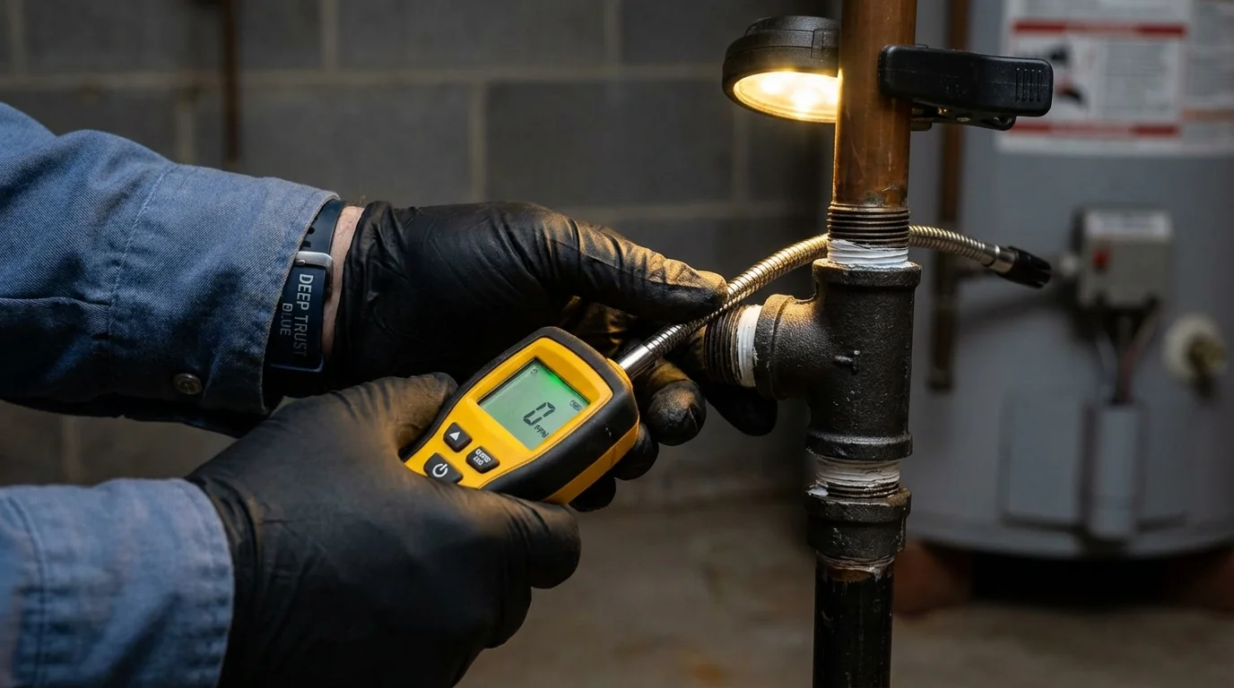 Gas leak detection with electronic sniffer by Johns Plumbing LLC in Kayenta