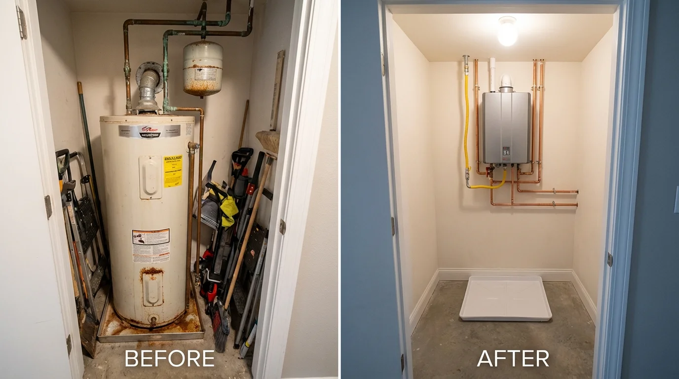 Tank water heater versus wall-mounted tankless unit comparison for Kayenta, AZ homeowners